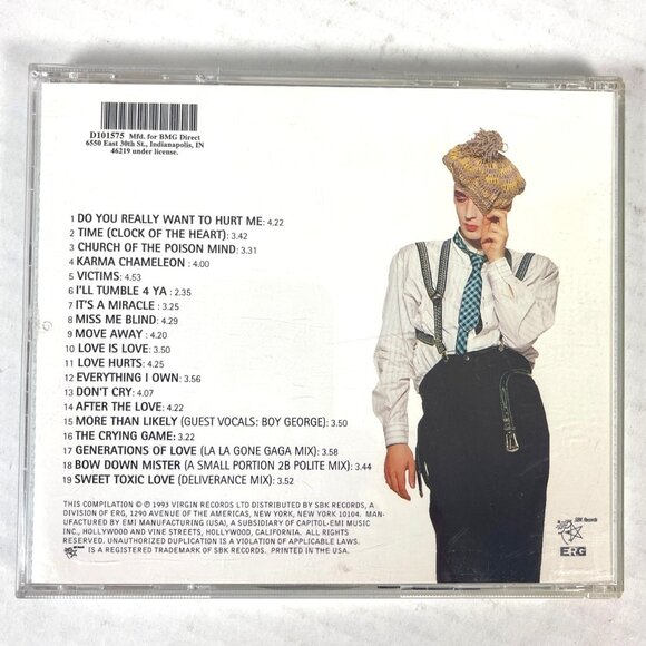 Boy George Culture Club Greatest Hits CD + 8 Vintage Buttons Enamel Pin Bundle - Picture 6 of 10